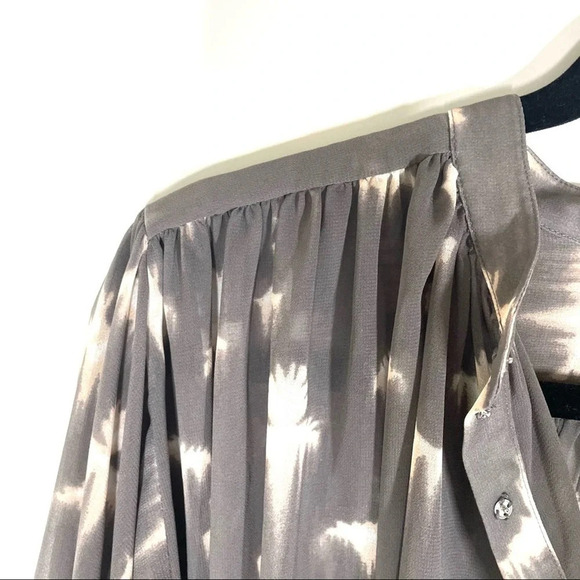 Rebecca Taylor Free Bird Sheer Taupe 3/4 Sleeve Blouse Size 0 - Picture 10 of 11